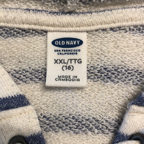 Blue and white striped sweater, size 16 - Picture 3 of 3